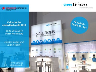 emtrion at the embedded world 2019 | get your ticket now!