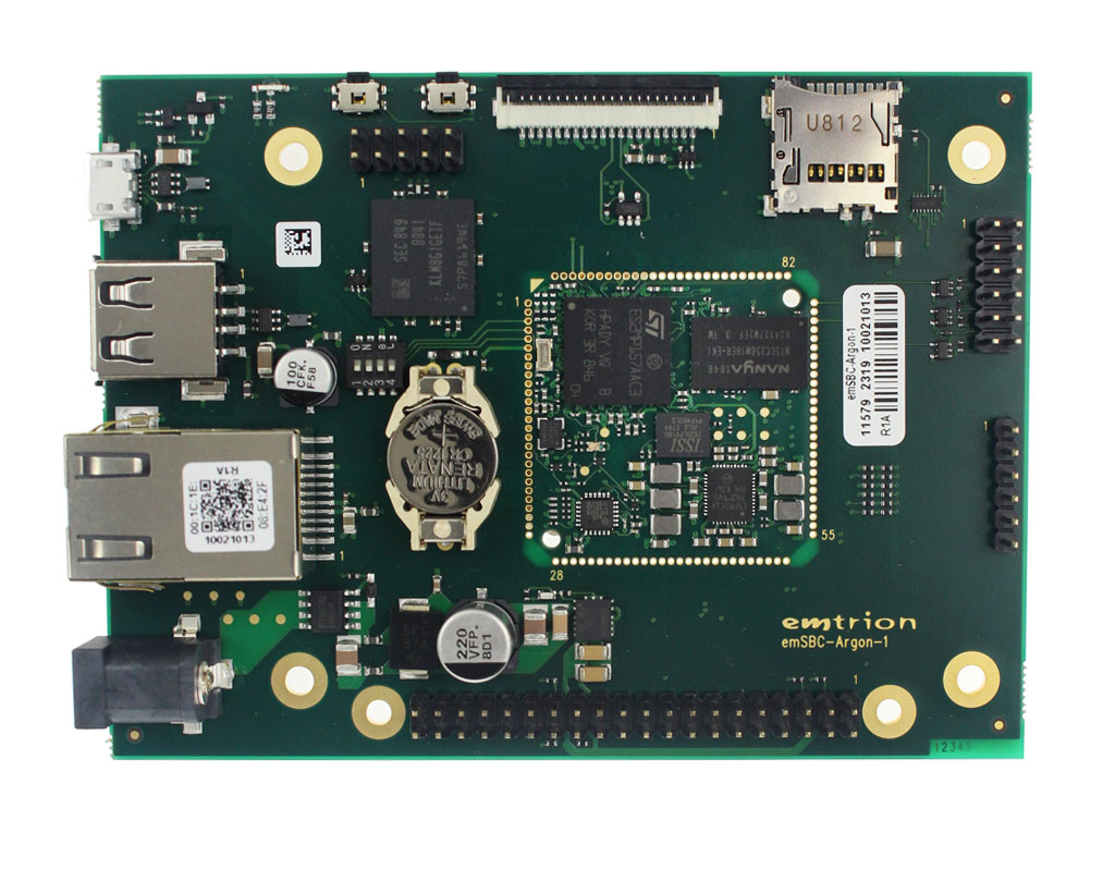 emSBC-Argon Single Board Computer mit ST STM32MP1 - emtrion