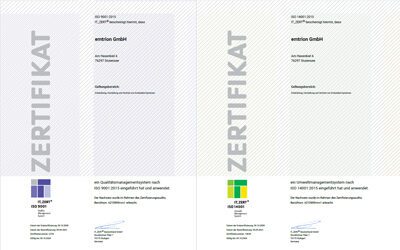 Rezertifizierung nach DIN EN ISO 9001 und DIN EN ISO 14001
